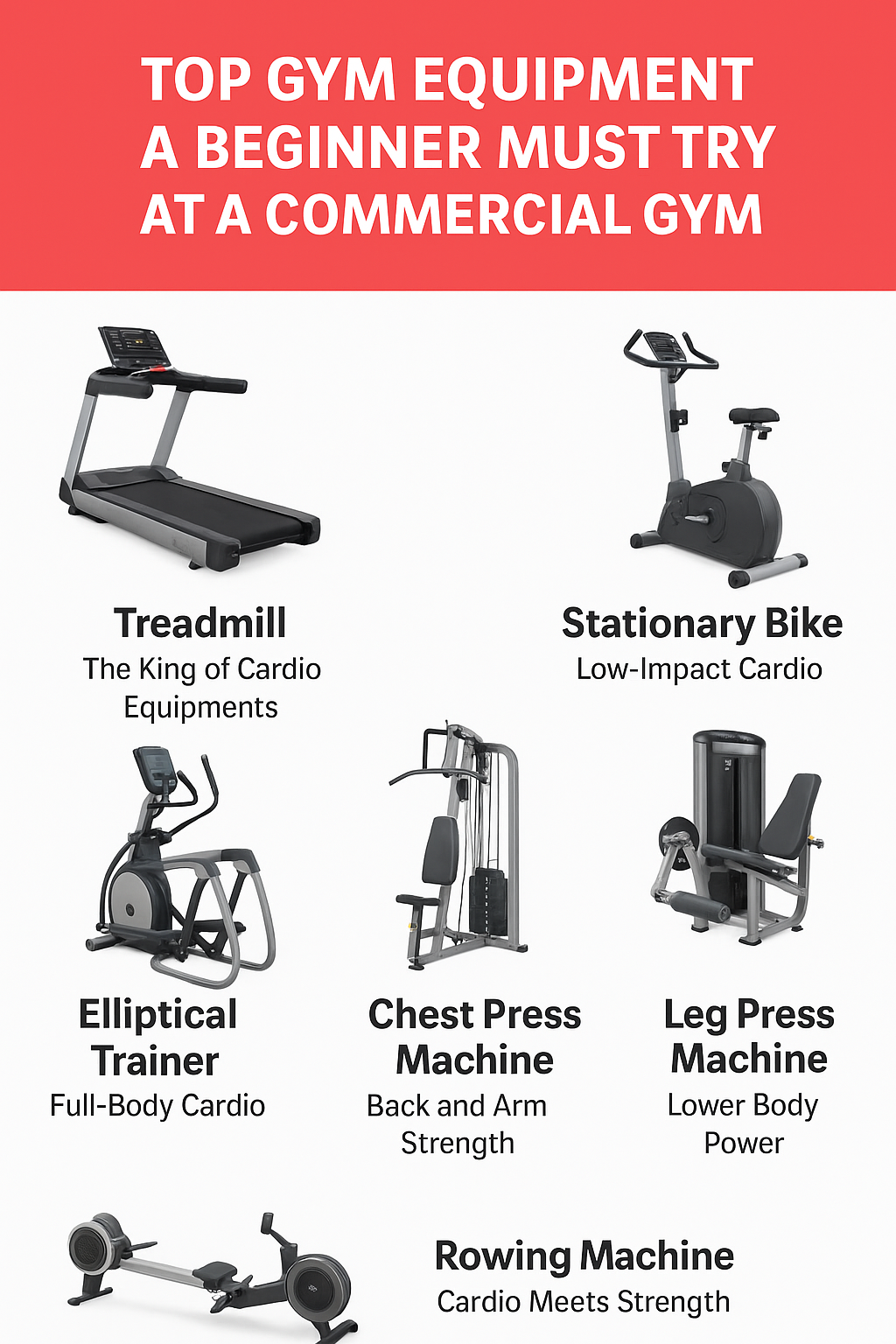 Top Gym Equipments a Beginner Must Try at a Commercial Gym