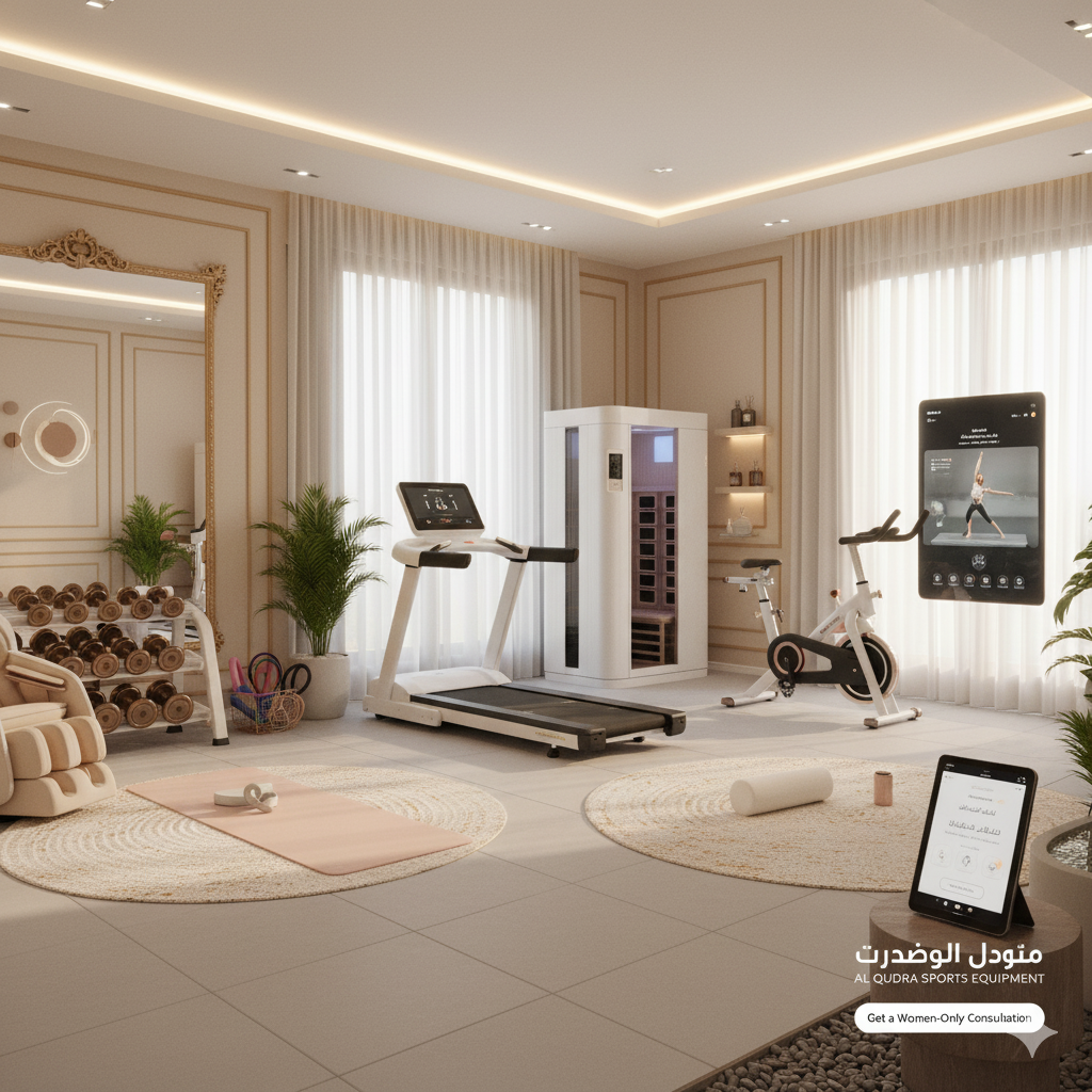 A home gym setup in Saudi Arabia for a flexible and comfortable fitness journey of women