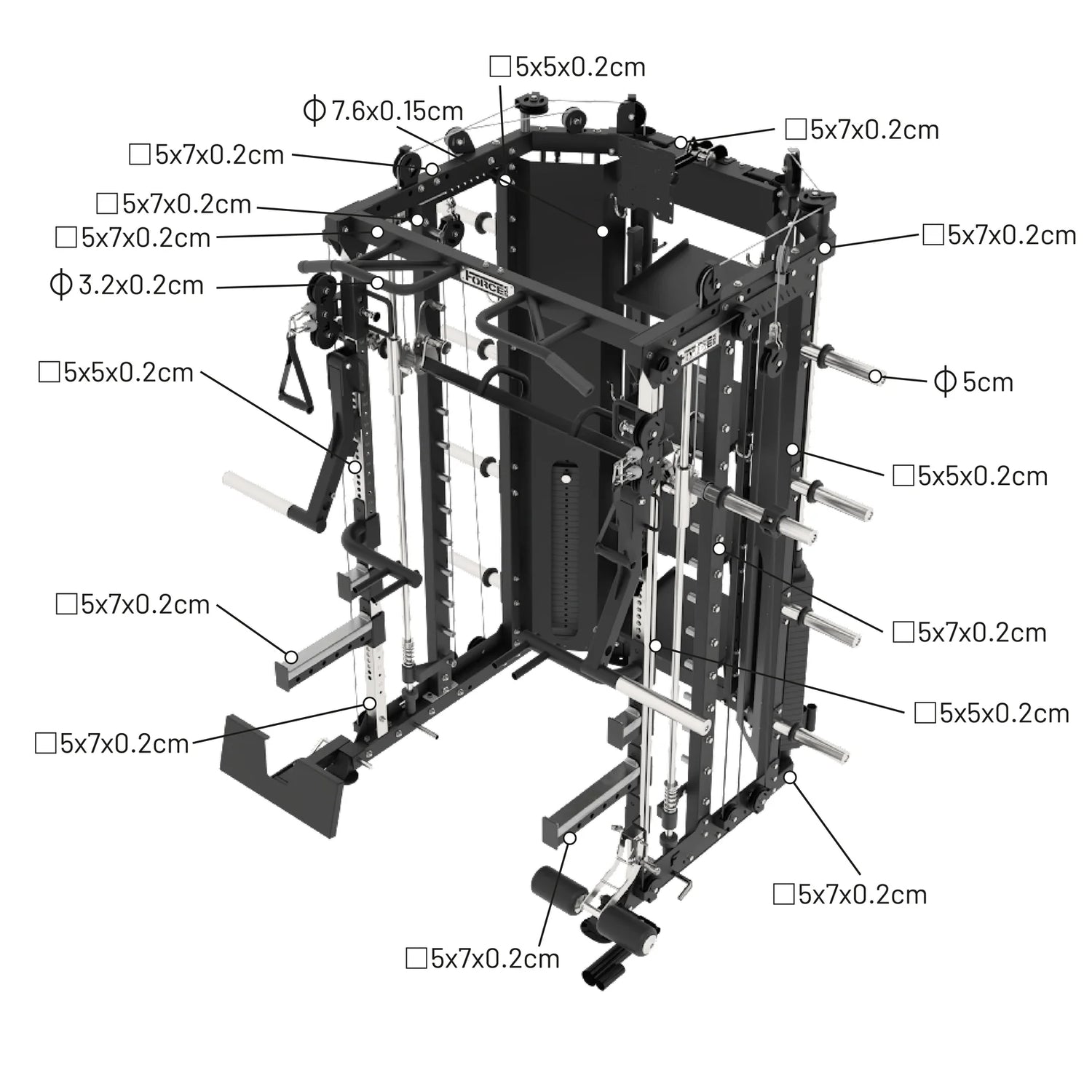 Force USA G15® All-In-One Trainer+G15 Shelves & TV Mount+Jammer Arms