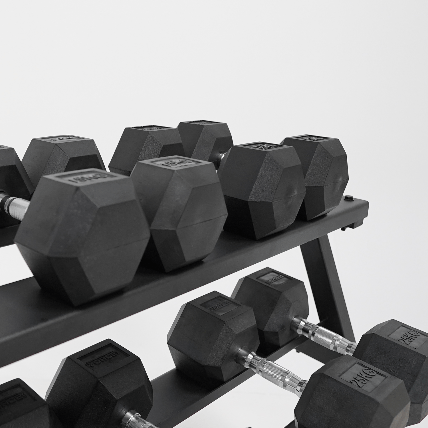 Force USA 3 Tier Rubber Hex Dumbbell Rack