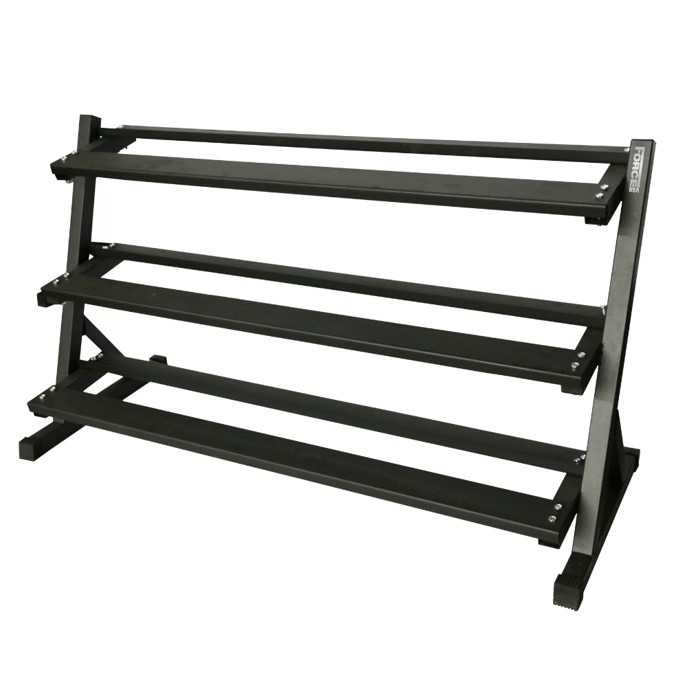Force USA 3 Tier Rubber Hex Dumbbell Rack